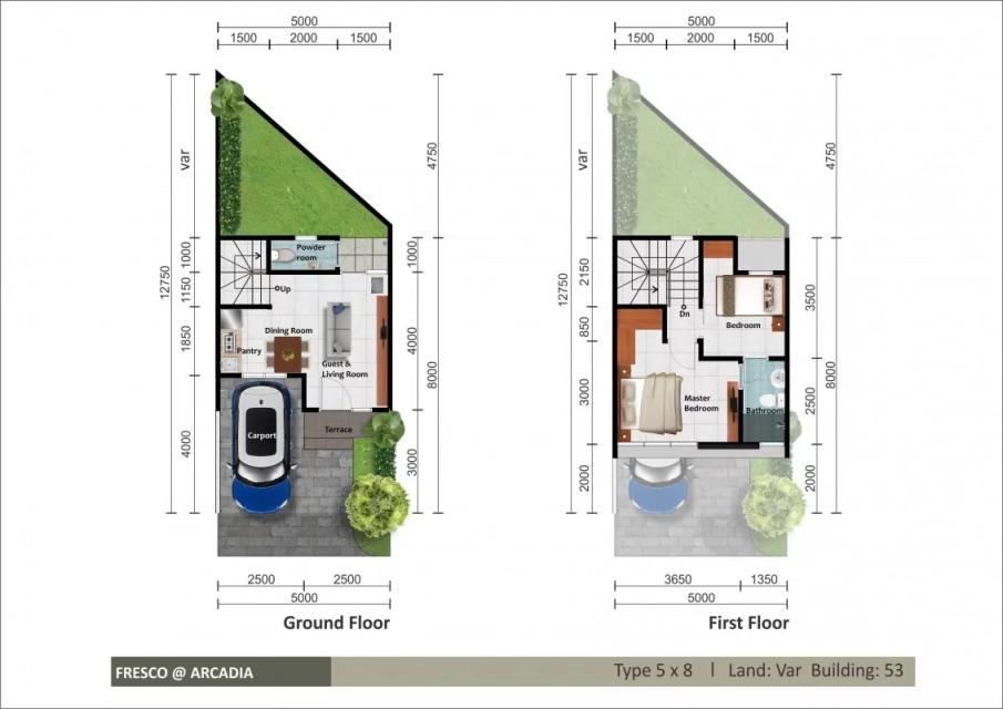 Fresco Parade Virginia Tipe lebar 5 Standar